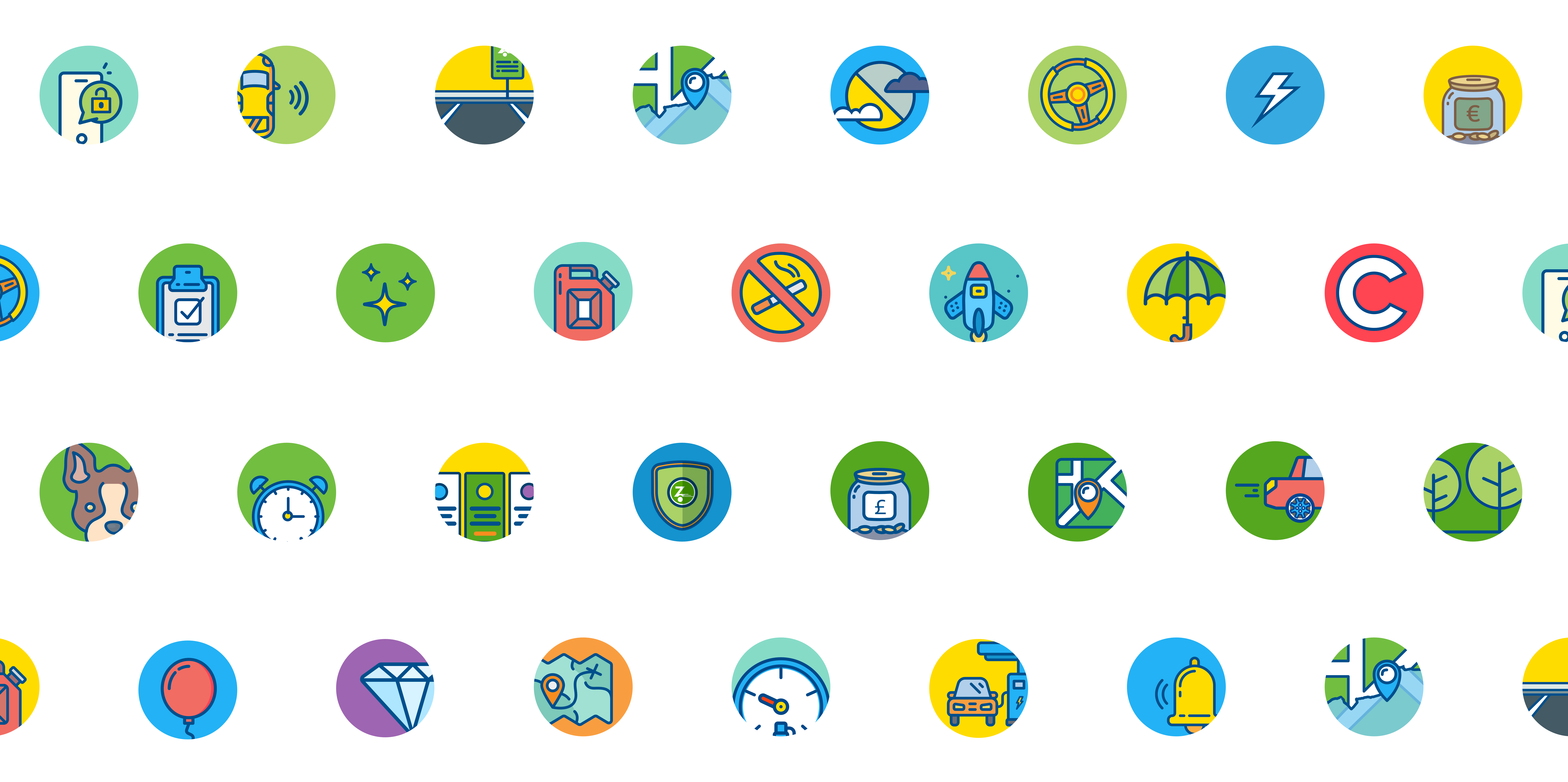 Zipcar's consumer icons.